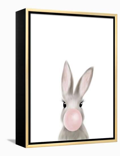 Bunny Bubble Gum-Leah Straatsma-Framed Stretched Canvas