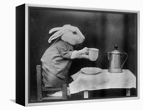 Bunny Coffee Break-null-Framed Premier Image Canvas