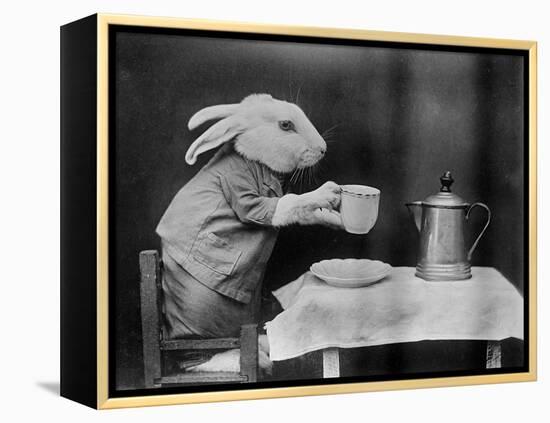 Bunny Coffee Break-null-Framed Premier Image Canvas