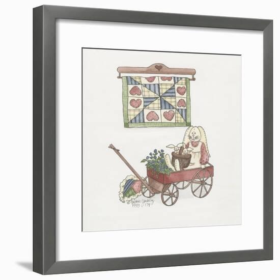 Bunny in Wagon-Debbie McMaster-Framed Giclee Print
