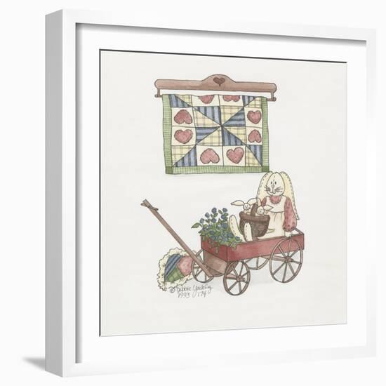 Bunny in Wagon-Debbie McMaster-Framed Giclee Print