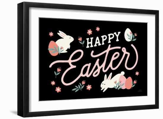 Bunny Kisses I Black-Laura Marshall-Framed Art Print