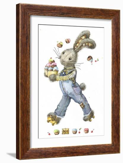 Bunny Rabbit on Roller Skates with Easter Eggs-ZPR Int’L-Framed Giclee Print