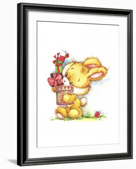 Bunny Rabbit with Gifts-ZPR Int’L-Framed Giclee Print