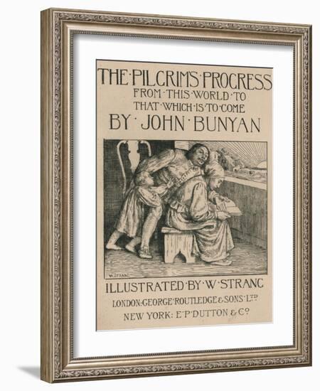 Bunyans Wife Reading the Bible to Him, C1916-William Strang-Framed Giclee Print