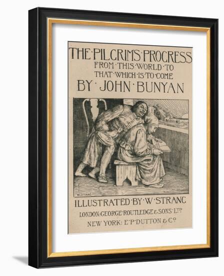 Bunyans Wife Reading the Bible to Him, C1916-William Strang-Framed Giclee Print