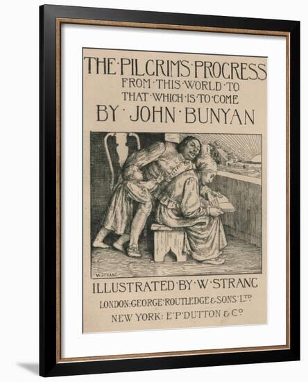 Bunyans Wife Reading the Bible to Him, C1916-William Strang-Framed Giclee Print