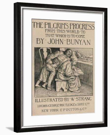 Bunyans Wife Reading the Bible to Him, C1916-William Strang-Framed Giclee Print