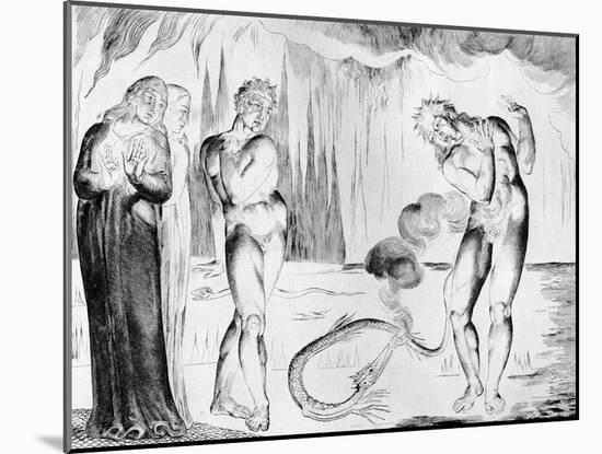 Buoso Attacked By Francesco Di Cavalcanti by William Blake-William Blake-Mounted Giclee Print