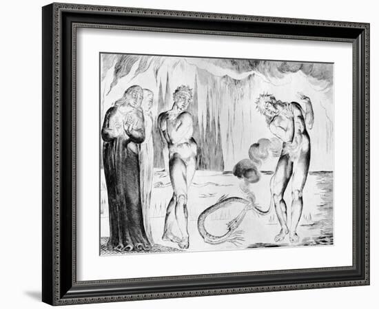 Buoso Attacked By Francesco Di Cavalcanti by William Blake-William Blake-Framed Giclee Print