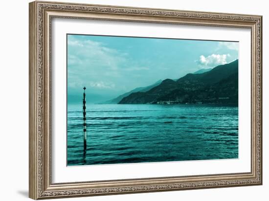 Buoy in Lake Como Near Bellagio Italy-null-Framed Photo