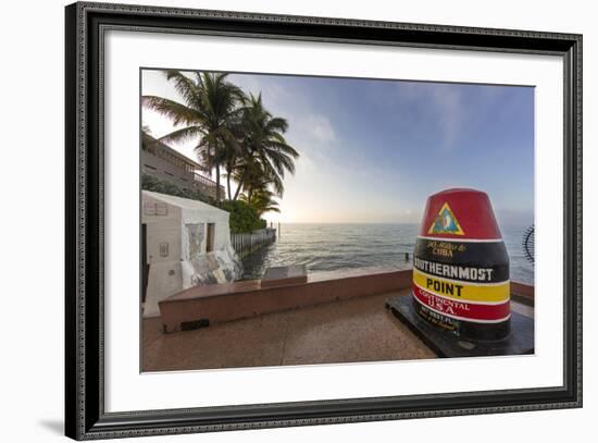 Buoy Monument, Key West Florida, USA-Chuck Haney-Framed Photographic Print