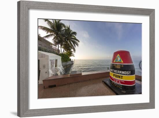 Buoy Monument, Key West Florida, USA-Chuck Haney-Framed Photographic Print