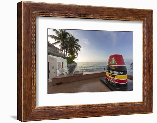 Buoy Monument, Key West Florida, USA-Chuck Haney-Framed Photographic Print