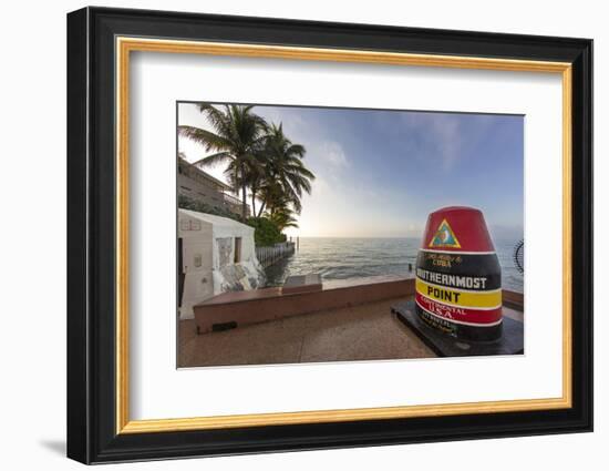 Buoy Monument, Key West Florida, USA-Chuck Haney-Framed Photographic Print