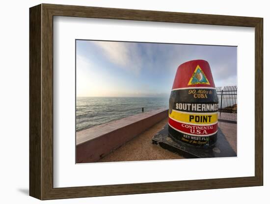 Buoy Monument, Key West Florida, USA-Chuck Haney-Framed Photographic Print