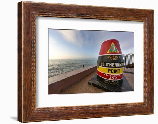 Buoy Monument, Key West Florida, USA-Chuck Haney-Framed Photographic Print