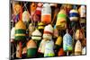 Buoys on a Wall at Apalachicola, Florida, USA-Joanne Wells-Mounted Photographic Print