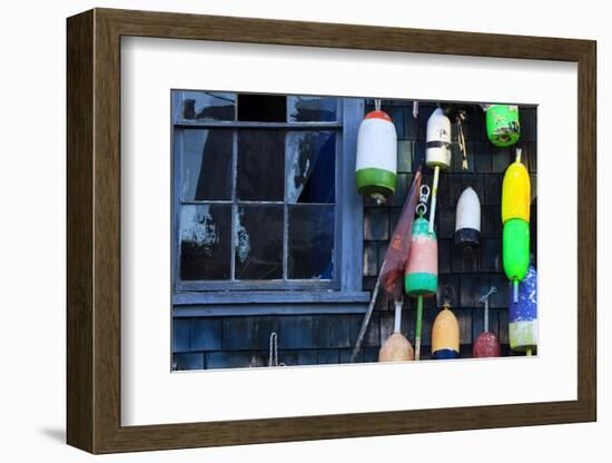 Buoys on an Old Shed at Bernard, Maine, USA-Joanne Wells-Framed Photographic Print