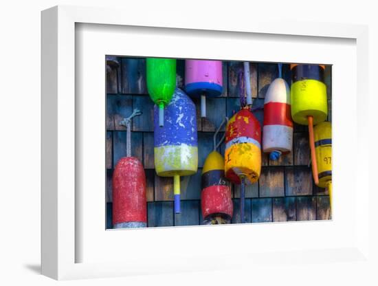 Buoys on an Old Shed at Bernard, Maine, USA-Joanne Wells-Framed Photographic Print