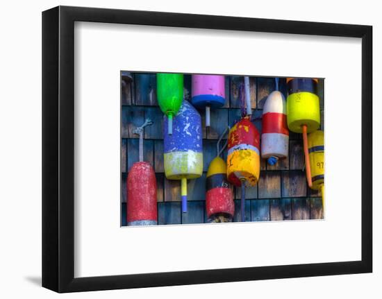 Buoys on an Old Shed at Bernard, Maine, USA-Joanne Wells-Framed Photographic Print