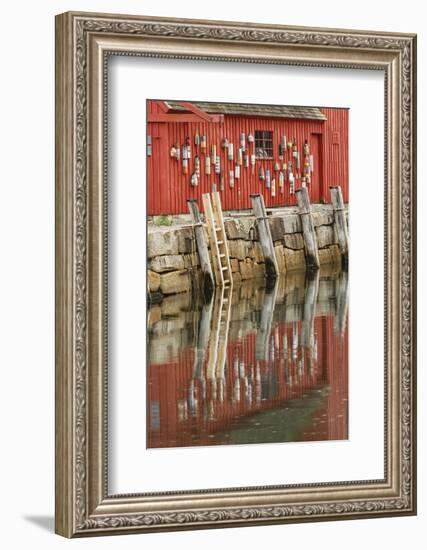 Buoys on famous Motif Number 1, Rockport Harbor, Massachusetts, fish house.-Adam Jones-Framed Photographic Print