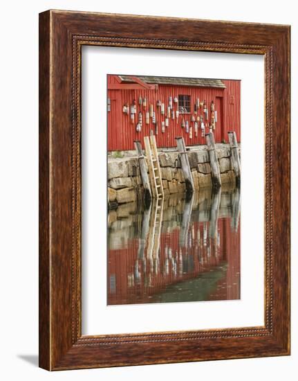 Buoys on famous Motif Number 1, Rockport Harbor, Massachusetts, fish house.-Adam Jones-Framed Photographic Print