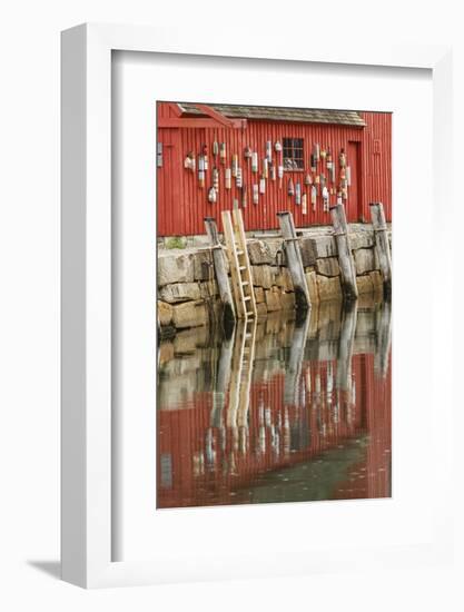 Buoys on famous Motif Number 1, Rockport Harbor, Massachusetts, fish house.-Adam Jones-Framed Photographic Print