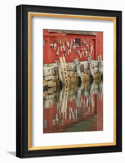 Buoys on famous Motif Number 1, Rockport Harbor, Massachusetts, fish house.-Adam Jones-Framed Photographic Print