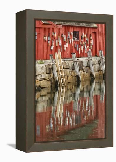 Buoys on famous Motif Number 1, Rockport Harbor, Massachusetts, fish house.-Adam Jones-Framed Premier Image Canvas