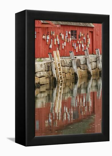 Buoys on famous Motif Number 1, Rockport Harbor, Massachusetts, fish house.-Adam Jones-Framed Premier Image Canvas