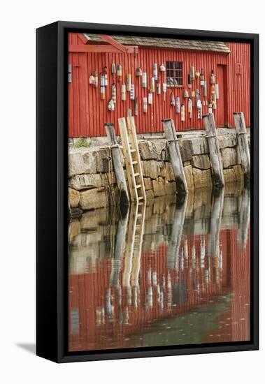 Buoys on famous Motif Number 1, Rockport Harbor, Massachusetts, fish house.-Adam Jones-Framed Premier Image Canvas