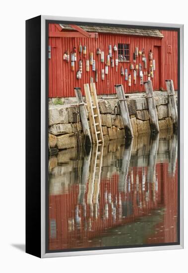 Buoys on famous Motif Number 1, Rockport Harbor, Massachusetts, fish house.-Adam Jones-Framed Premier Image Canvas