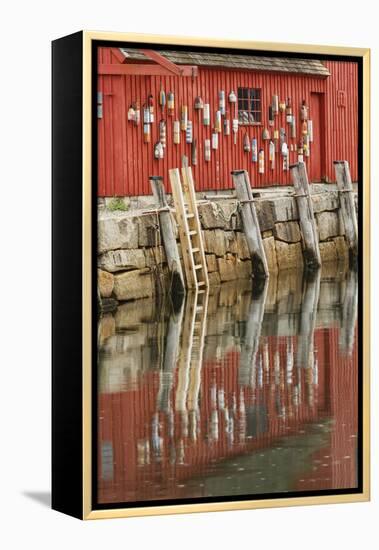 Buoys on famous Motif Number 1, Rockport Harbor, Massachusetts, fish house.-Adam Jones-Framed Premier Image Canvas
