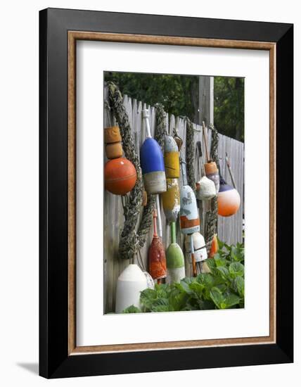 Buoys outside Lucy J's Jewelry and Glass Studio, Eastham, Cape Cod, Massachusetts, USA-Susan Pease-Framed Photographic Print