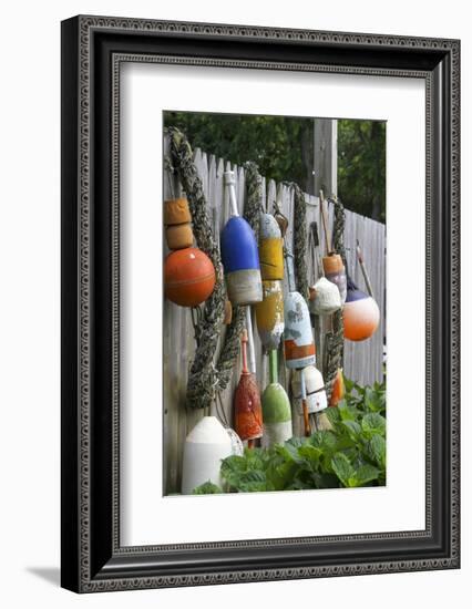 Buoys outside Lucy J's Jewelry and Glass Studio, Eastham, Cape Cod, Massachusetts, USA-Susan Pease-Framed Photographic Print