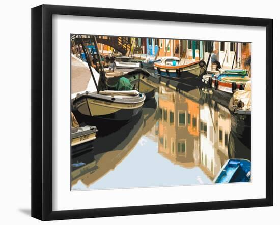 Burano Boats-Shelley Lake-Framed Art Print