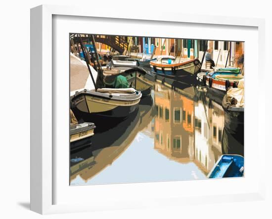 Burano Boats-Shelley Lake-Framed Art Print