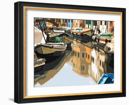Burano Boats-Shelley Lake-Framed Art Print
