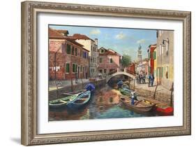 Burano Canal Venice-Richard Harpum-Framed Art Print