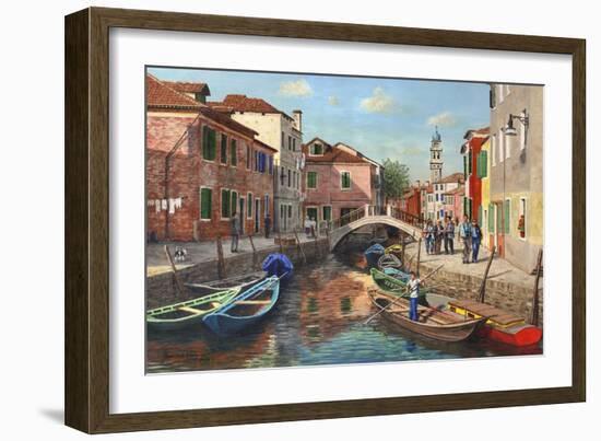 Burano Canal Venice-Richard Harpum-Framed Art Print