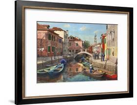 Burano Canal Venice-Richard Harpum-Framed Art Print
