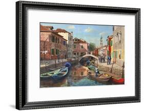 Burano Canal Venice-Richard Harpum-Framed Art Print