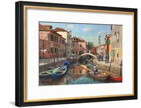 Burano Canal Venice-Richard Harpum-Framed Art Print