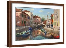 Burano Canal Venice-Richard Harpum-Framed Art Print