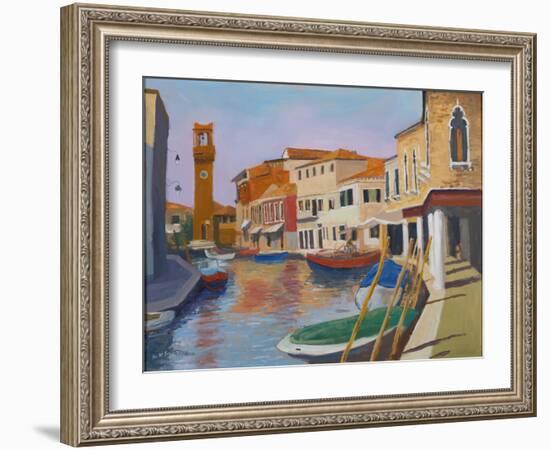 Burano Clocktower, 2000 (Oil on Board)-William Ireland-Framed Giclee Print