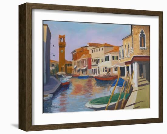 Burano Clocktower, 2000 (Oil on Board)-William Ireland-Framed Giclee Print