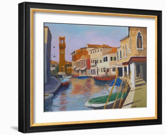 Burano Clocktower, 2000 (Oil on Board)-William Ireland-Framed Giclee Print