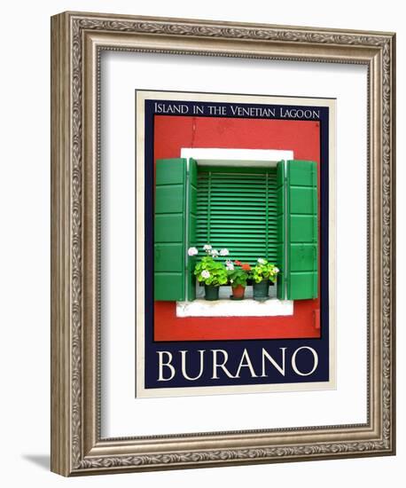 Burano Window, Italy 11-Anna Siena-Framed Giclee Print