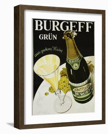 Burgeff Grun Champagne Advertisement Poster-null-Framed Giclee Print